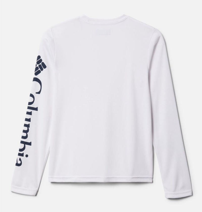 White Columbia PFG Terminal Tackle Long Sleeve Kids' T-Shirt | 41678YJCO