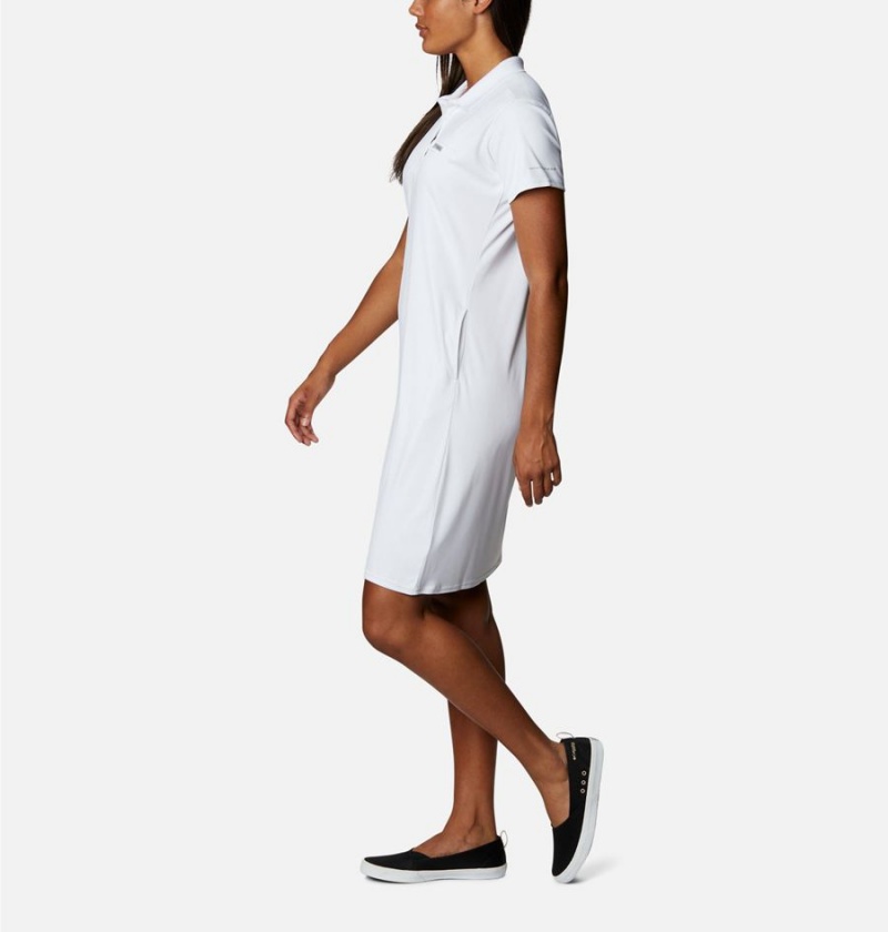 White Columbia PFG Tidal Tee Polo Women's Dress | 95124SXYA