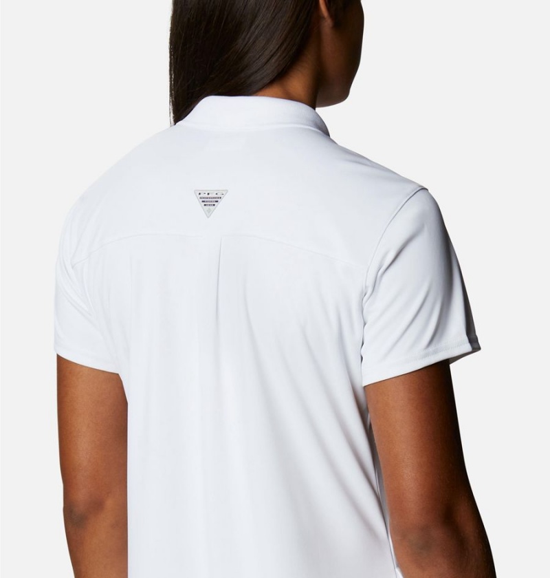 White Columbia PFG Tidal Tee Polo Women's Dress | 95124SXYA