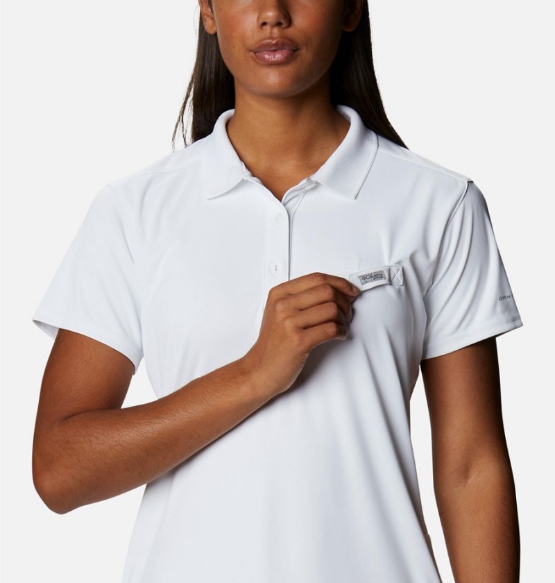 White Columbia PFG Tidal Tee Polo Women's Dress | 97413NRKA