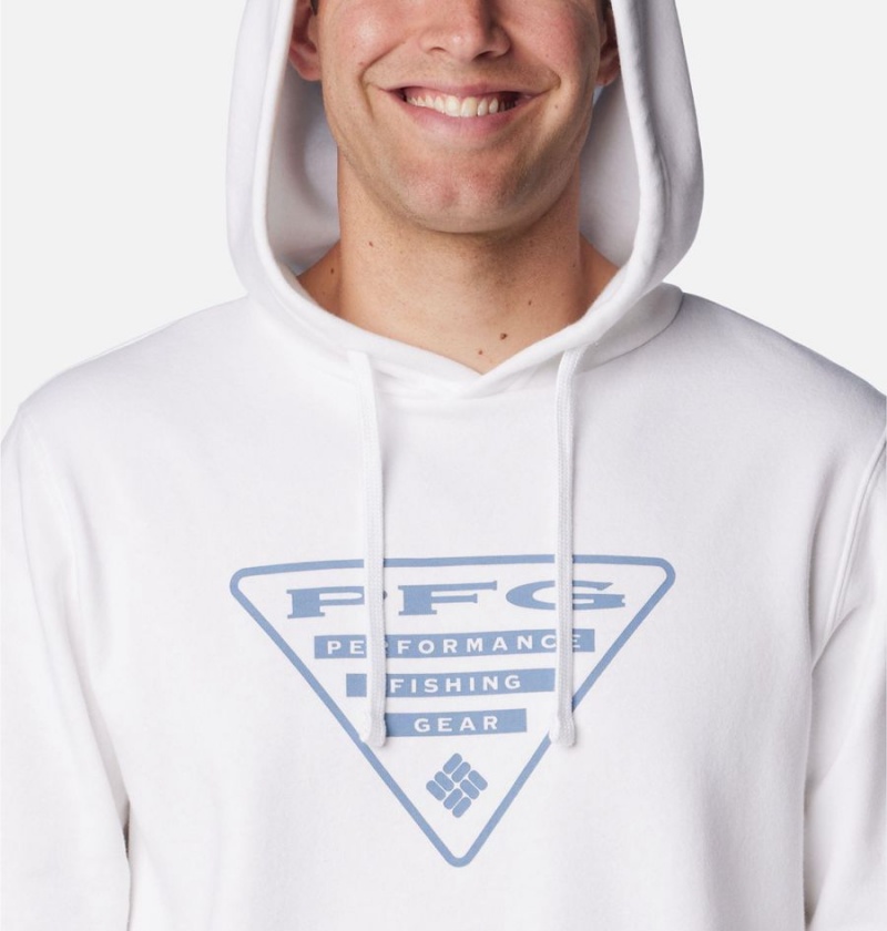 White Columbia PFG Triangle II Men's Hoodie | 29731XYLK