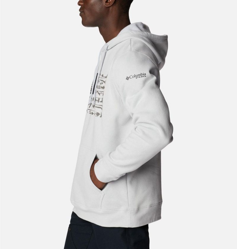 White Columbia PHG Game Flag II Men's Hoodie | 73095NIYR