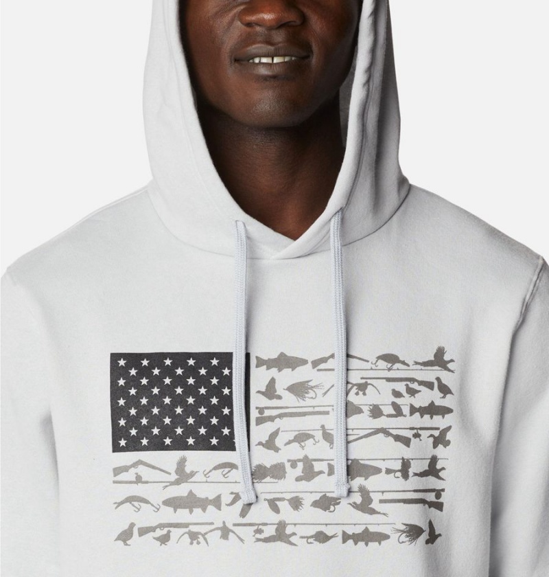 White Columbia PHG Game Flag II Men's Hoodie | 73095NIYR