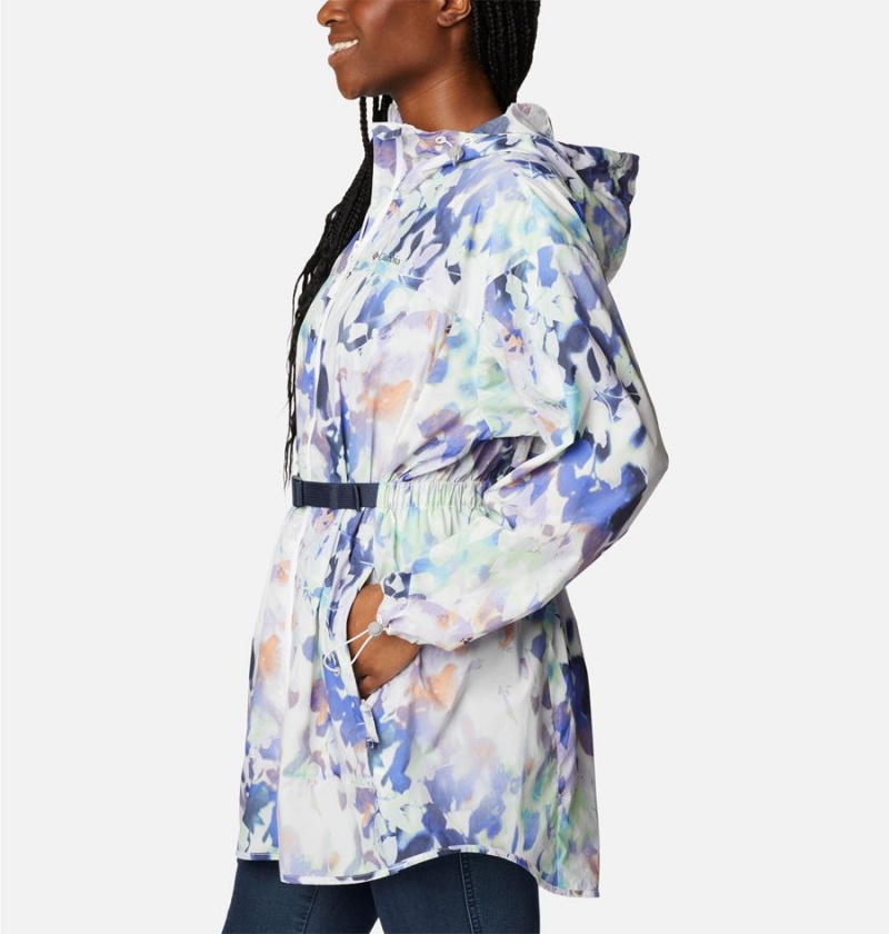 White Columbia Parkette Long Wind Jacket Women's Windbreaker | 89560UKZG