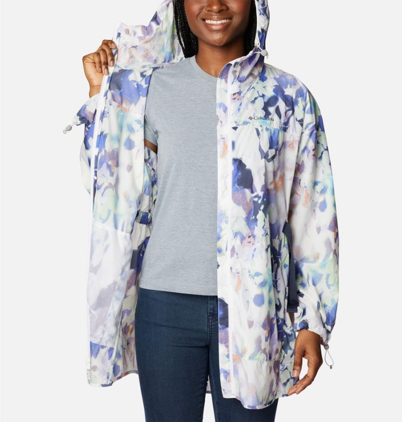 White Columbia Parkette Long Wind Jacket Women's Windbreaker | 89560UKZG