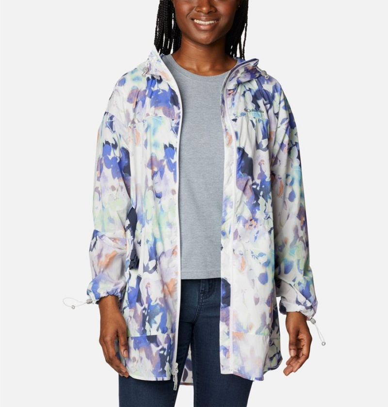 White Columbia Parkette Long Wind Jacket Women's Windbreaker | 89560UKZG