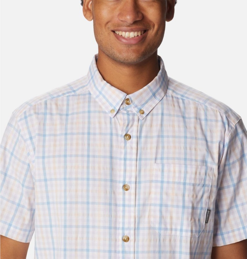 White Columbia Rapid Rivers II Short Sleeve Men's Shirt | 07519GJYW