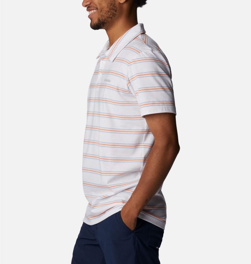 White Columbia Sun Trek Men's Polo Shirt | 03289AWQU