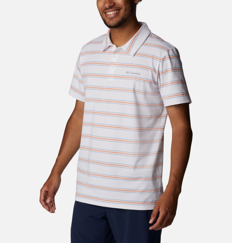 White Columbia Sun Trek Men's Polo Shirt | 03289AWQU