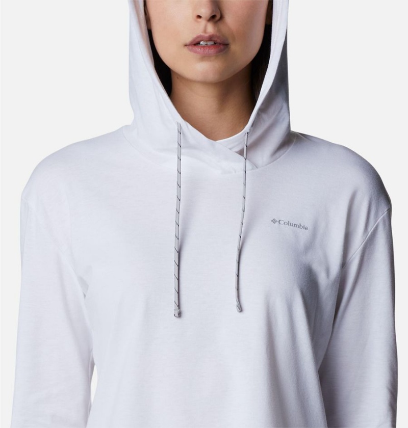 White Columbia Sun Trek Pullover Women's Hoodie | 73591AMNI