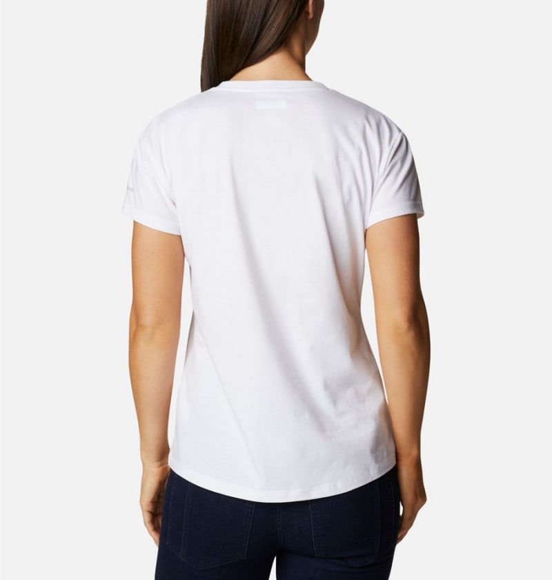 White Columbia Sun Trek Women's T-Shirt | 64037QNHW