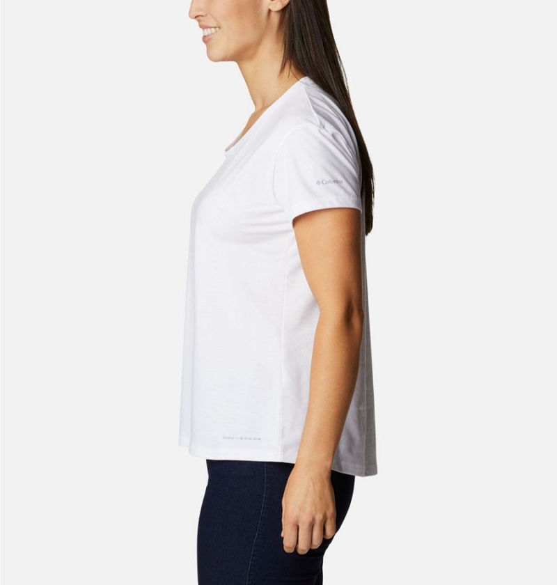 White Columbia Sun Trek Women's T-Shirt | 64037QNHW