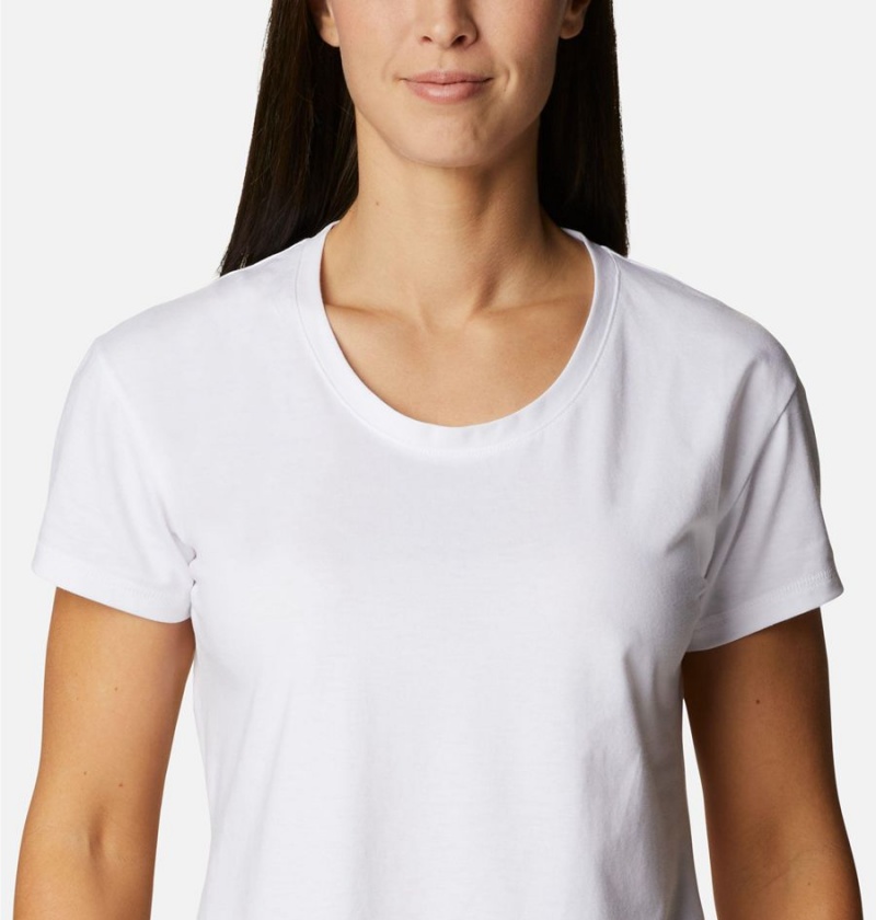 White Columbia Sun Trek Women's T-Shirt | 64037QNHW