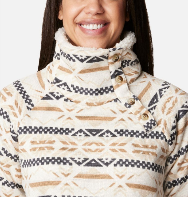 White Columbia Sweater Weather Sherpa Hybrid Women's Pullover | 58436PZBO