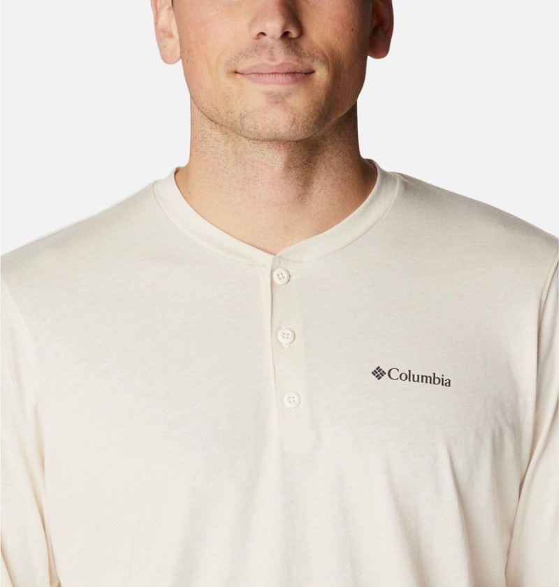 White Columbia Thistletown Hills Henley Men's T-Shirt | 08267XLQC