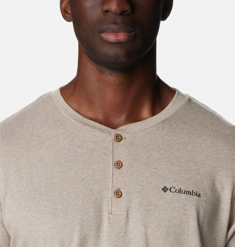 White Columbia Thistletown Hills Henley Men's T-Shirt | 64827EBNT