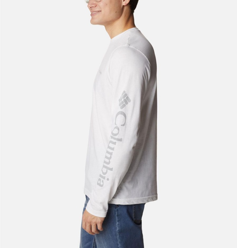 White Columbia Thistletown Hills Long Sleeve Logo Men's T-Shirt | 95640FVWX