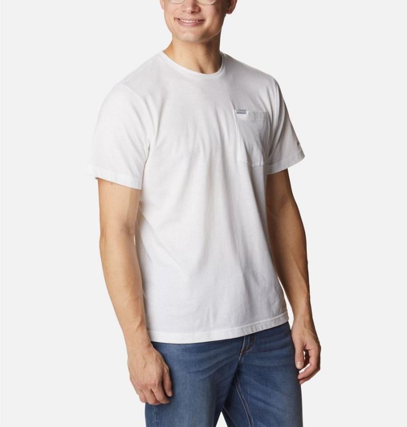 White Columbia Thistletown Hills Pocket Men's T-Shirt | 86504DVAT