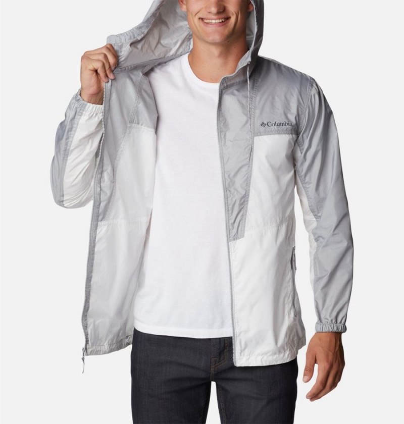 White Columbia Trail Traveler Men's Windbreaker | 39780TQNE