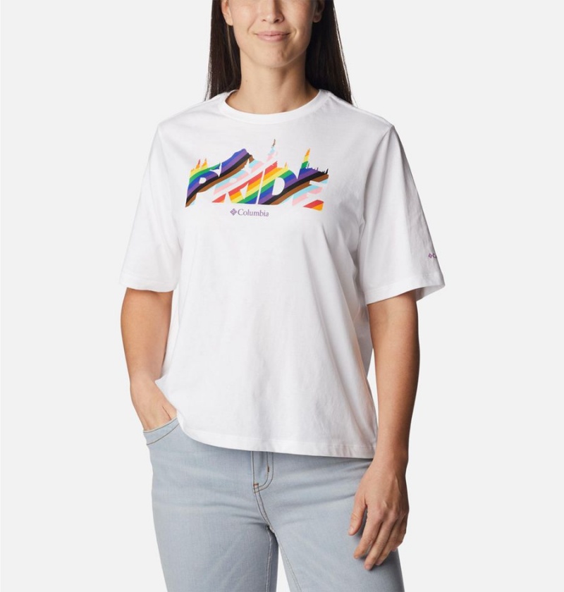 White Columbia Wild Places Women's T-Shirt | 10263REAT