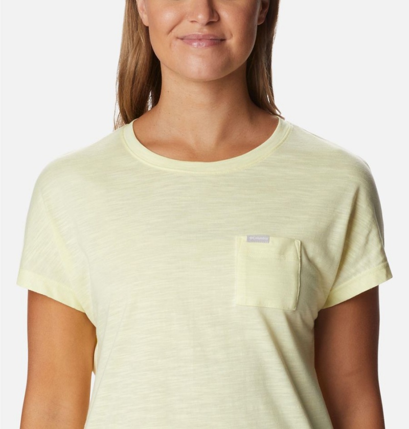 Yellow Columbia Cades Cape Women's T-Shirt | 48723SDIP