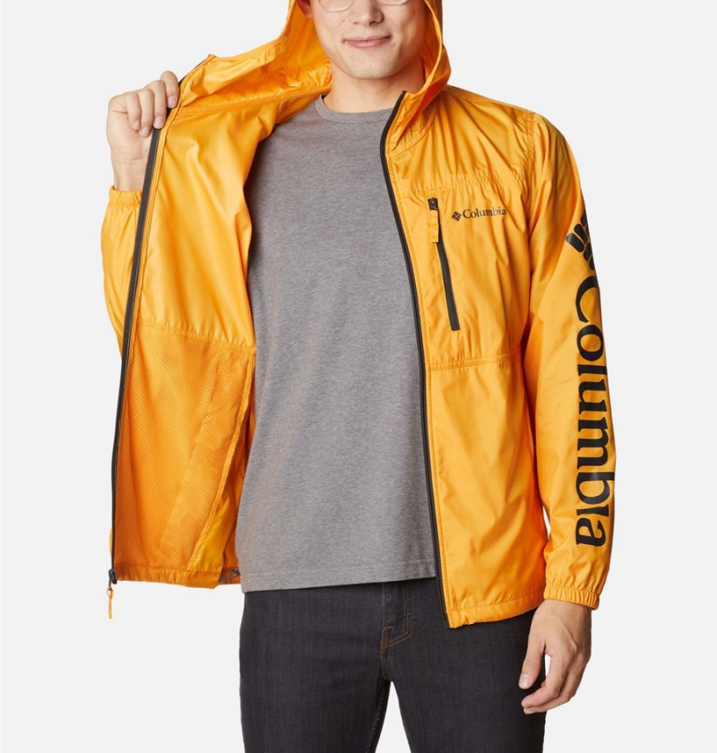 Yellow Columbia Carbon Hill Packable Men's Windbreaker | 06743UPTD