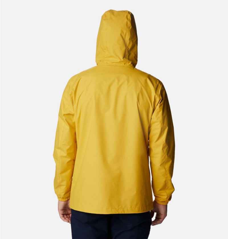 Yellow Columbia Cedar Cliff Men's Rain Jacket | 52418DKSG