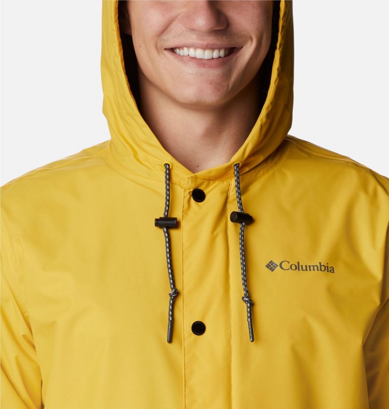 Yellow Columbia Cedar Cliff Men's Rain Jacket | 52418DKSG