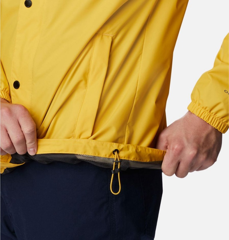 Yellow Columbia Cedar Cliff Men's Rain Jacket | 52418DKSG