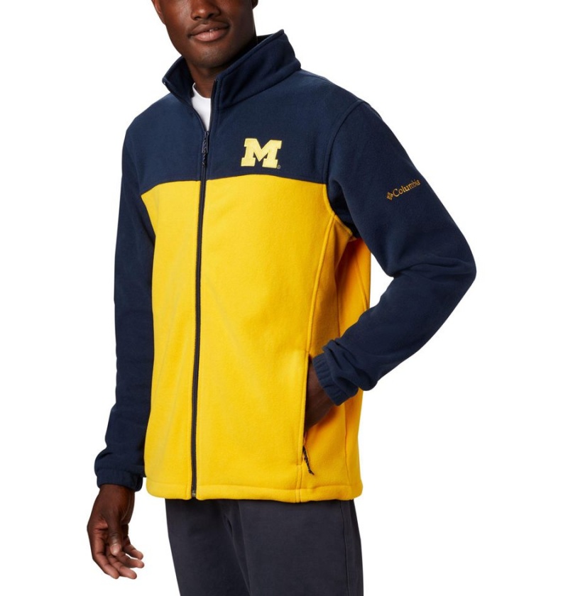 Yellow Columbia Collegiate Flanker III - Michigan Men's Fleece Jacket | 50682AHIF