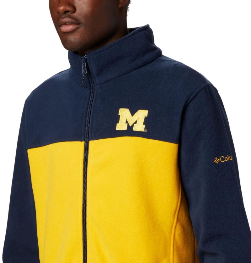 Yellow Columbia Collegiate Flanker III - Michigan Men's Fleece Jacket | 50682AHIF