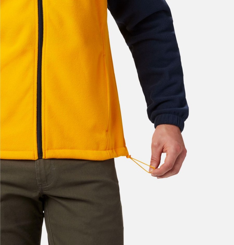 Yellow Columbia Collegiate Flanker III - West Virginia University Men's Fleece Jacket | 08597EJXK