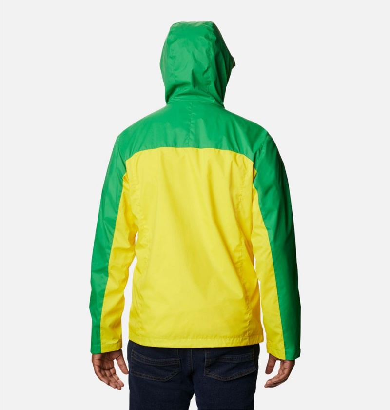 Yellow Columbia Collegiate Glennaker Storm - Oregon Men's Rain Jacket | 63487HJDF