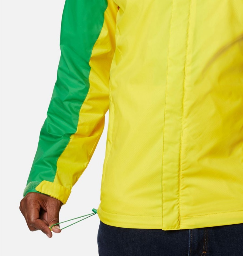 Yellow Columbia Collegiate Glennaker Storm - Oregon Men's Rain Jacket | 63487HJDF