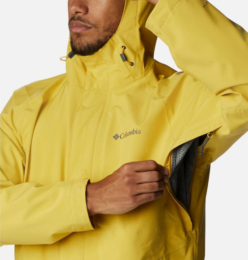 Yellow Columbia Earth Explorer Shell Men's Rain Jacket | 59074WJBM