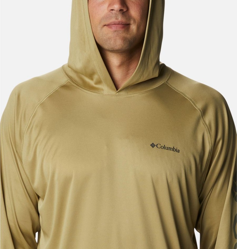 Yellow Columbia Fork Stream Men's Hoodie | 97680TAFL