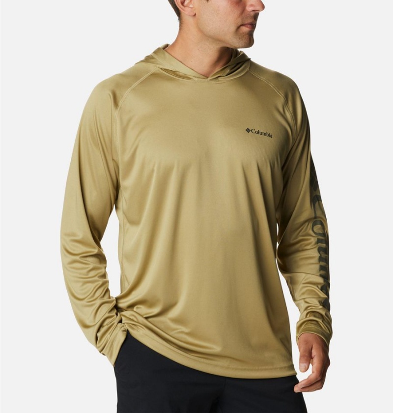 Yellow Columbia Fork Stream Men's Hoodie | 97680TAFL