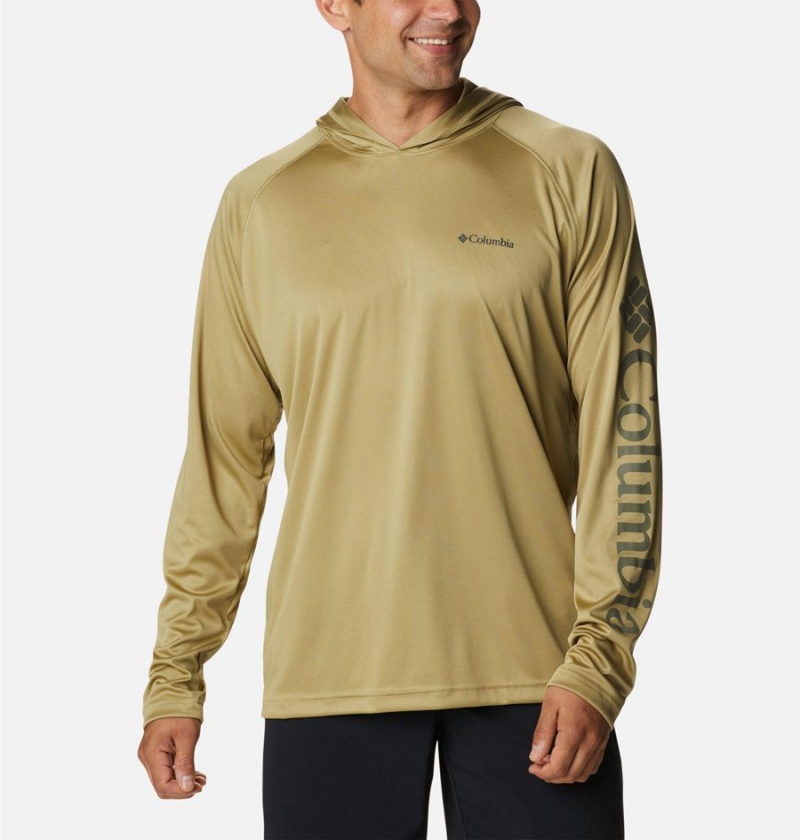 Yellow Columbia Fork Stream Men\'s Hoodie | 97680TAFL