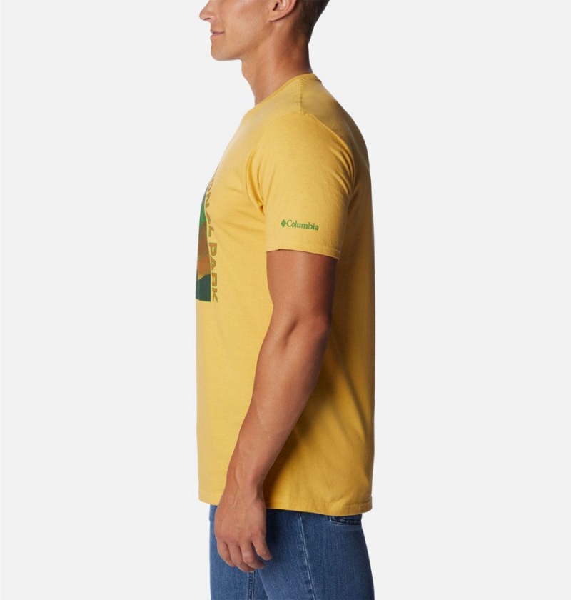 Yellow Columbia Grand Canyon NP Men's T-Shirt | 78369DPZF