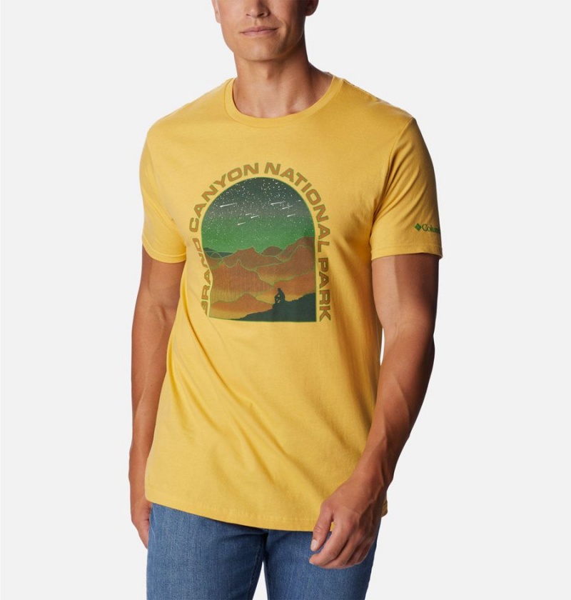 Yellow Columbia Grand Canyon NP Men's T-Shirt | 78369DPZF