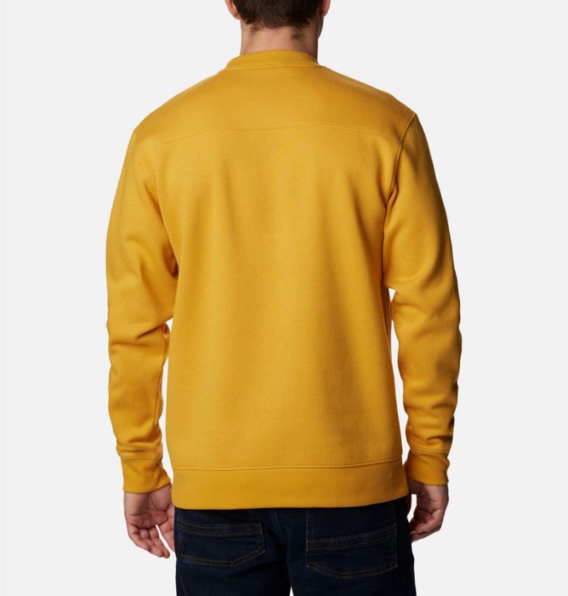 Yellow Columbia Hart Mountain II Crew Men's Sweatshirt | 43129FJVA