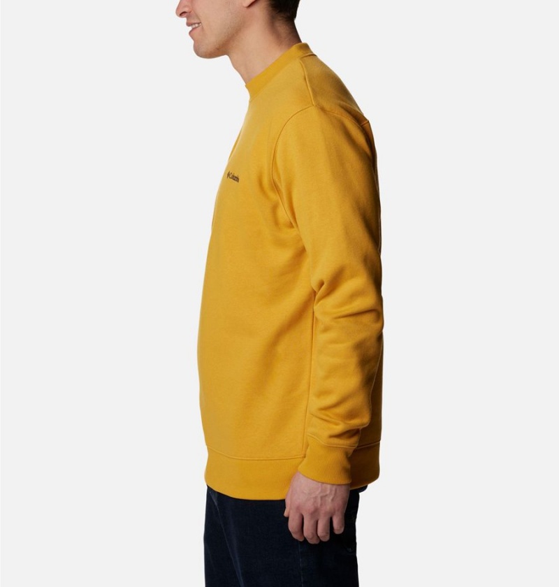 Yellow Columbia Hart Mountain II Crew Men's Sweatshirt | 43129FJVA