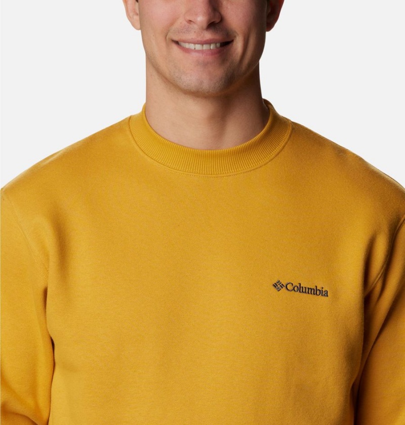 Yellow Columbia Hart Mountain II Crew Men's Sweatshirt | 43129FJVA