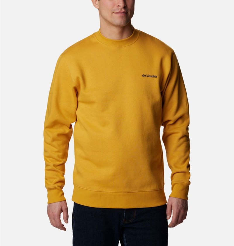 Yellow Columbia Hart Mountain II Crew Men\'s Sweatshirt | 43129FJVA