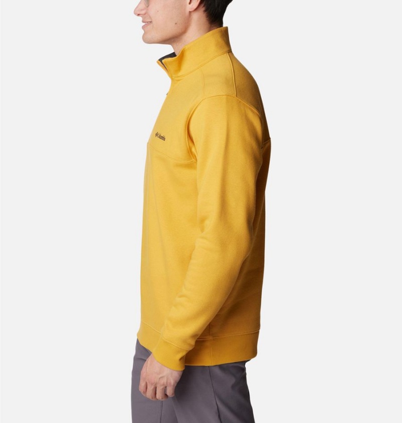 Yellow Columbia Hart Mountain II Half Zip Men's Sweatshirt | 27560LDGE