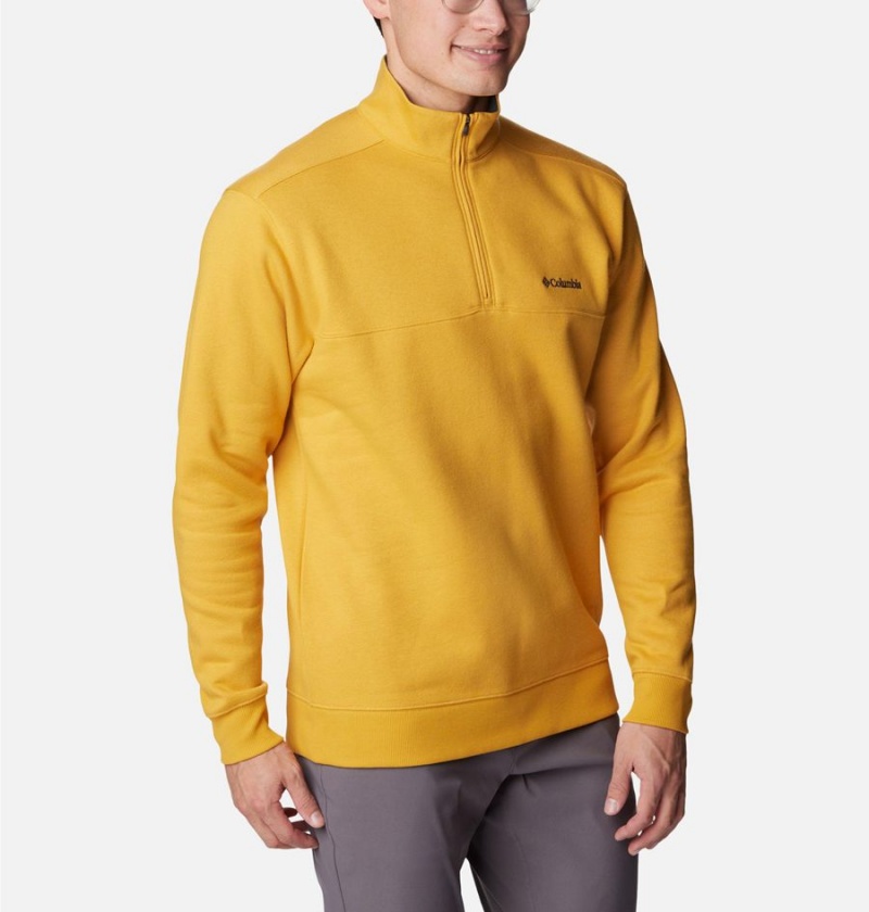 Yellow Columbia Hart Mountain II Half Zip Men's Sweatshirt | 27560LDGE