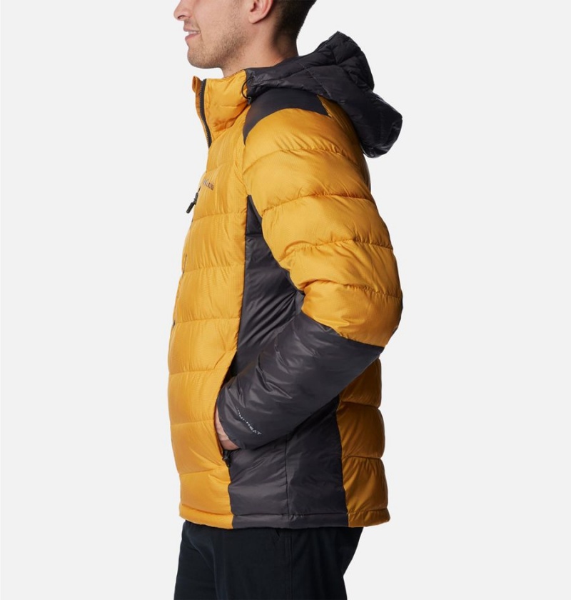 Yellow Columbia Labyrinth Loop Omni Heat Infinity Hooded Insulated Men's Puffer Jacket | 60248BFCM