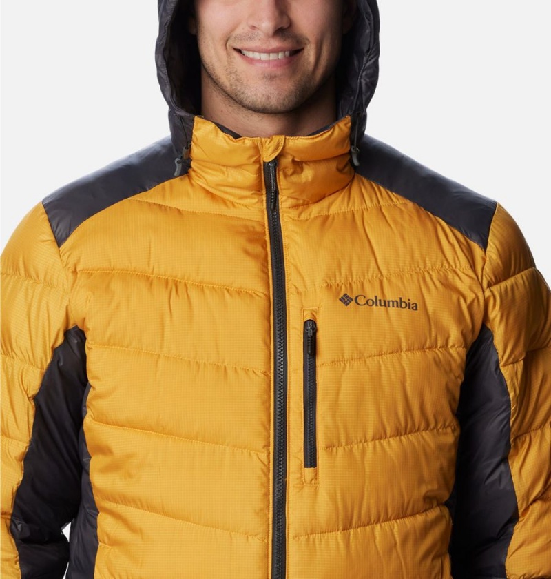 Yellow Columbia Labyrinth Loop Omni Heat Infinity Hooded Insulated Men's Puffer Jacket | 60248BFCM