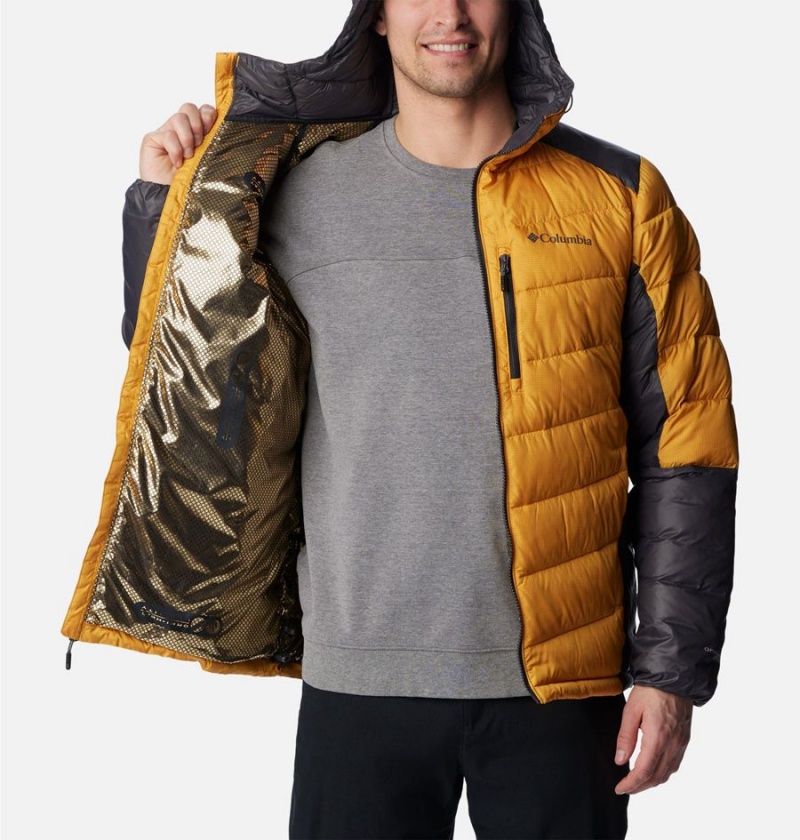 Yellow Columbia Labyrinth Loop Omni Heat Infinity Hooded Insulated Men's Puffer Jacket | 60248BFCM