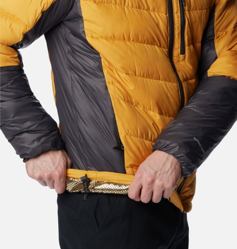 Yellow Columbia Labyrinth Loop Omni Heat Infinity Hooded Insulated Men's Puffer Jacket | 60248BFCM